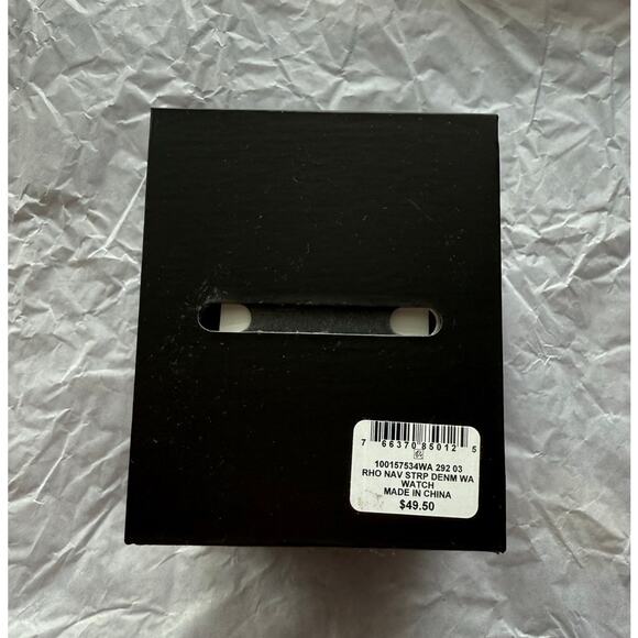 NIB  INC International Concepts -Men's Blue Striped Denim Strap Watch 42mm - Picture 5 of 5